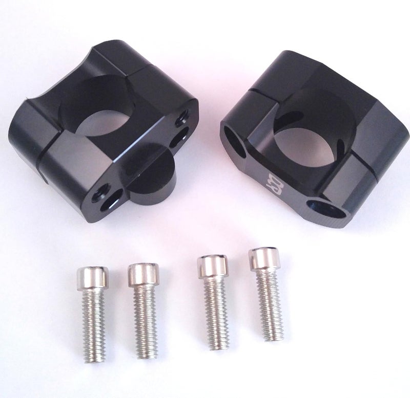 Denny Cycles Black DCR 7/8" To 1 1/8" Universal Handle Bar Adapter Riser Fat Bar Conversion for Honda - Image 2